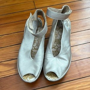 Fly London Size 38 Peep Toe Wedges